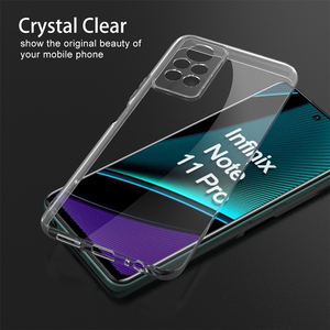 Chất Lượng Cao 2Mm Dày Sang Trọng Trong Suốt Rõ Ràng Pha Lê Silicone TPU Điện Thoại Trường Hợp Mềm Sang Trọng Vỏ Cho Infinix Hot Lưu Ý 11 Pro - Product Image 3