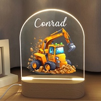 Veilleuse Monster Truck personnalisée, veilleuse camion de pompiers, cadeau pour bébé, lampe de nuit personnalisée avec nom, cadeau pour chambre d'enfant