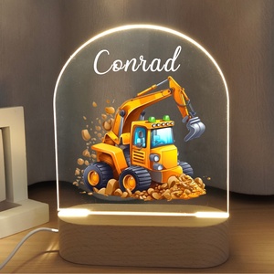 Veilleuse Monster Truck personnalisée, veilleuse camion de pompiers, cadeau pour bébé, lampe de nuit personnalisée avec nom, cadeau pour chambre d'enfant - Product Image 2
