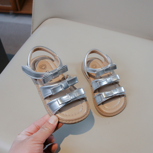 Sandalias de Verano para Mujer, Estilo Coreano, con Lazo, Tipo Princesa, Punta Abierta - Product Image 2