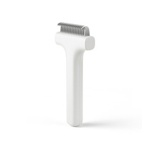 Peigne démêlant pour animaux de compagnie, pour chats et chiens, en acier inoxydable, avec lames incurvées arrondies pour les nœuds, les nattes et les poils lâches