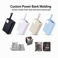 Kit Casing Baterai DIY Enam Sel 21700 dengan Senter, Pengisian Cepat 100W PD Tipe C, Cetakan Housing Power Bank Laptop