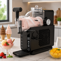 Machine à glace molle avec compresseur intégré, sans précongélation, mini machine à yogourt glacé et sorbet de comptoir, machine à cornets de glace