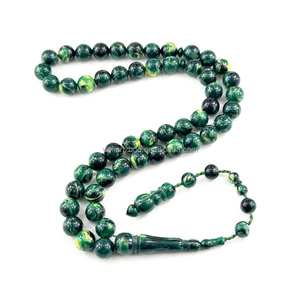 Set di perline di preghiera Misbaha rotonde grigie e bianche da 10mm | 51 + 2 Tasbih islamico con nappa | Perline di Tusbah alla rinfusa per il culto musulmano - Product Image 6