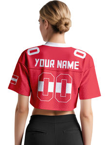 <span class=keywords><strong>Camiseta</strong></span> Deportiva Personalizada con la Bandera Nacional de Estados Unidos para Mujer, Transpirable, de Manga Corta, Cuello en V, Estilo Informal - Product Image 6