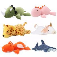 Coussin en peluche lesté personnalisé en forme de dinosaure, jouet anti-stress câlin et doux pour l'heure du coucher, fabriqué par un professionnel