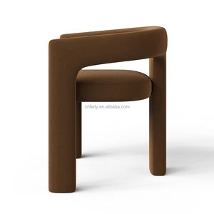 Juego de Comedor de Mesa y Sillas, Mesa de Comedor Moderna con Sillones de Diseño de Respaldo Abierto y Sillas de Tela <span class=keywords><strong>para</strong></span> Cocina - Product Image 4