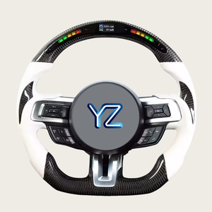 Volant de course personnalisé haut de gamme YZ en fibre de carbone véritable avec voyant de changement de vitesse LED pour Ford Mustang GT 2018-2021, modification automobile - Product Image 4