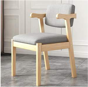 Chaise de salle à manger en <span class=keywords><strong>tissu</strong></span> au design élégant et moderne italien, pieds en bois massif, dossier souple, accoudoirs créatifs pour salon, hôtel - Product Image 2