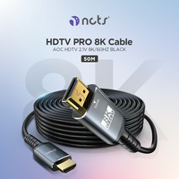 Câble optique actif (AOC) NCTS HDTV PRO 8K 50M, prise en charge HDR, matériau PVC, noir, diamètre extérieur 4,5 mm, pour utilisation informatique