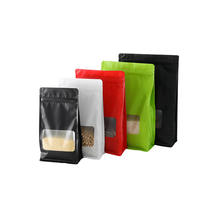 Sachets Mylar mats à fond plat avec fermeture éclair et fenêtre, emballage personnalisé, sacs de stockage anti-odeur pour aliments pour animaux de compagnie, vente en gros