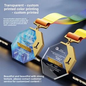 Médailles en métal cristallin personnalisées gravées pour les récompenses sportives : marathons, matchs de basketball, jours sportifs scolaires, événements de championnat - Product Image 3