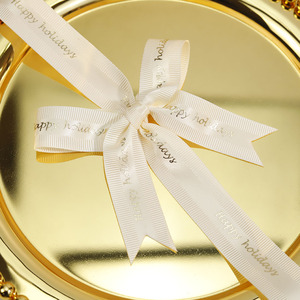 Wholesale Self-adhesive Back Grosgrain Ribbon Rolls <strong>Printed</strong> Your Logo Decorative <strong>Pre</strong> Tied Elastic Packing Bow Ribbons - Product Image 4