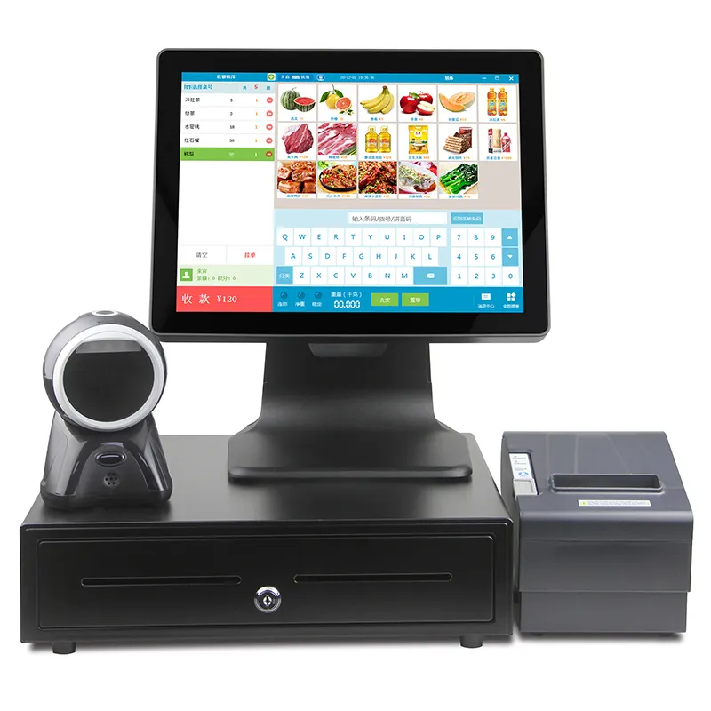 Kinghe T2 15'' touch screen all in one POS system/cash register/cashier POS machine