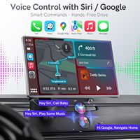 Pantalla Inteligente Portátil para Auto con Carplay y Android Auto, Pantalla Táctil IPS, Cámara de Reversa, Ranura para Tarjeta SD, DVR, Control por Voz, Multimedia