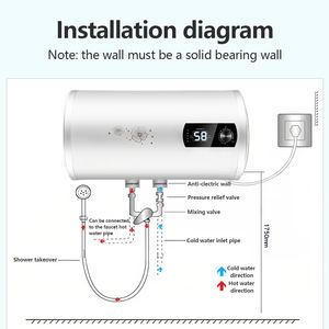 <span class=keywords><strong>Chauffe</strong></span>-<span class=keywords><strong>eau</strong></span> électrique à accumulation à réservoir plat, affichage numérique, chauffage rapide 2000W, pour toilettes, bain et douche - Product Image 3
