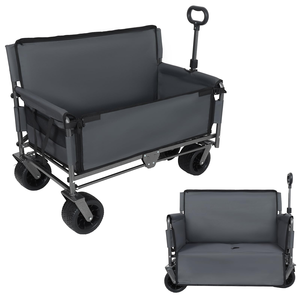 Portable Multifunctional Aluminum Four-Wheel Folding <strong>Trolley</strong> Platform Camping Cart Outdoor Reclining Chair Children Foldable - Product Image 1