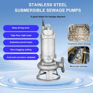 High-Flow Ac Motor 380v Fecal <b>Pump</b> Electric Cutter Stainless Steel <b>Submersible</b> Sewage <b>Pump</b> for Dirty Water Treatment - Product Image 4