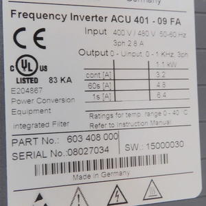 Nuevo y 100% Original Bon-figlioli ACU401-09 FA Frecuencia ACU40109FA - Product Image 2