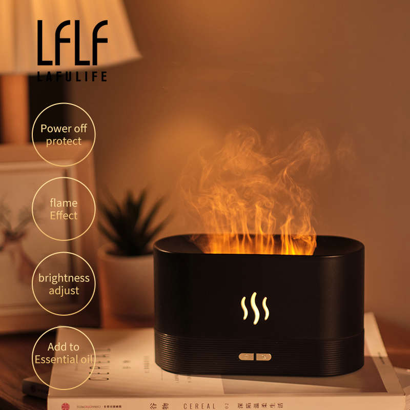 Abastecido 2022 Nova Tendência Desktop Chama Aroma Umidificador de Ar Atomizador 180ml Névoa Suave Difusor do Óleo Essencial de Água Para Uso Doméstico