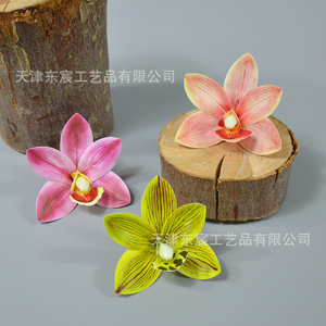 Têtes de fleurs d'orchidée artificielles en soie Dongchen Crafts Film, 8 cm, pour décorations de mariage et de maison - Product Image 3