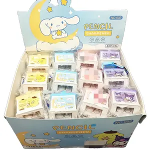 AL lucu Kuromi Cinnamoroll Mini rumah pensil pemodelan rautan melodi pensil lubang ganda rautan pensil