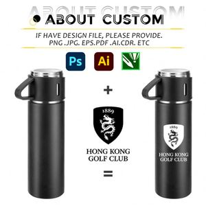 Bouteille d'eau personnalisée avec logo, tasse thermos en acier inoxydable, gourde isotherme sous vide, cadeau promotionnel d'entreprise, mug de voyage - Product Image 3