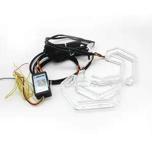 4N1 RGBW E90 ikonik LED melek göz M4 E90 F30 için araba işıkları dekorasyon akrilik 3D LED melek işaretleyici göz Bluetooth kontrol