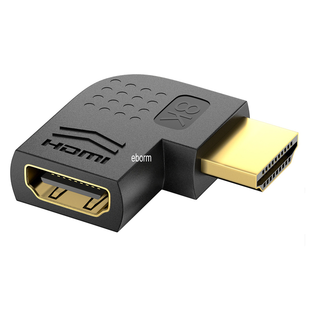 Factory Price HDMI Male to Female Adapter 8K 60Hz 4K120Hz HDMI Adapter Converter HDMI2.1 Male Female Side Bend 90