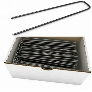 6-Inch 11-Gauge Pins Garden Landscape Sod Staples - Stakes For Weed Barrier Fabric Ground Cover And Landscaping