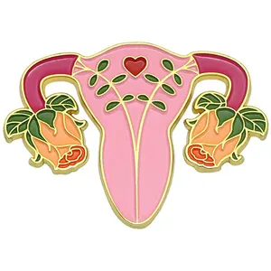 Feminist Uterus Enamel Pin Blooming Uterus Female Women Rights Reproductive Rights Metal Brooch Jewelry Gifts