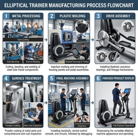Machine elliptique électrique en acier DGZ 9645 - Durable, non pliable, garantie de 3 ans