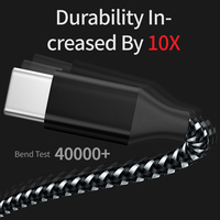 Cable de Carga Rápida USB Tipo-C de Nailon Trenzado de 2m (6.6 pies) para iPhone 15 16 17 Pro Max Samsung S26 S25 S24