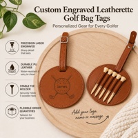 Pochette et support pour tees de golf en cuir PU réglable, gravure laser, cadeau accessoire de golf, logo personnalisé, écologique