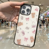 Coque de téléphone à panneau arrière magnétique remplaçable pour iphone 17 / 17pro/17promax/17air avec l'ours de poche doré
