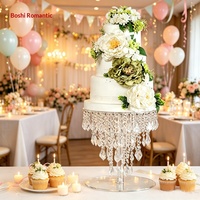 Support à gâteau tendance personnalisé en cristal en forme de feuille d'érable, style influenceur, pour la décoration de table de desserts lors de mariages et de fêtes