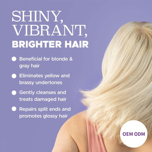Vente en gros en usine Neutralise le shampooing Brassy No Yellow Violet Silver pour cheveux blonds - Product Image 3