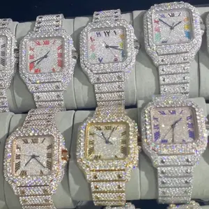 Pass Diamond Tester Custom Moissanite Watch D Color VVS Iced Out Watch Hiphop Moissanite Watch para hombres