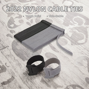 Attaches-câbles réutilisables Hongyucable 2022 en Nylon66 94V-2, longueur 450 mm, avec boucle auto-agrippante détachable pour l'organisation des câbles - Product Image 2