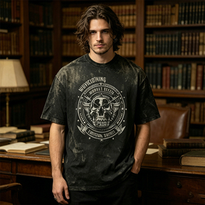 Wholesale Custom LOGO Printed High Quality Vintage Graphic Oversized Heavyweight Cotton Black O-Neck Acid Wash Men's T <b>Shirt</b> - Product Image 2