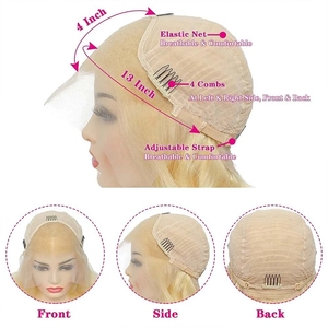 Pelucas frontales de encaje <span class=keywords><strong>rubio</strong></span>/marrón con reflejos, pelucas con cierre frontal de encaje transparente para mujer, pelucas bob cortas pre-arrancadas de 10-16 pulgadas - Product Image 5