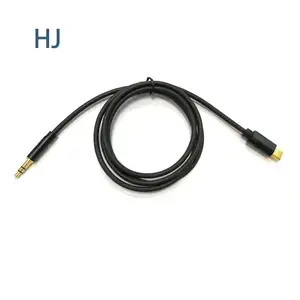 Manufacturer Supplier Black Connector 24k Gold Plated Type C To 3.5mm Audio Cable Adapter Cable For Car