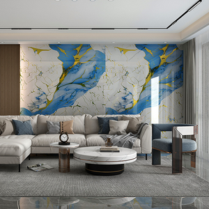 3D PVC High Gloss Vinyl Peel and Stick Wallpapers Simulated Marble Wallpaper <strong>Tile</strong> <strong>Stickers</strong> for Household Wall Panels - Product Image 4