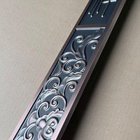 Poignée de porte rectangulaire gravée avec logo personnalisé, finition laiton antique, quincaillerie d'entrée pour bureaux commerciaux, restaurants, portes en verre