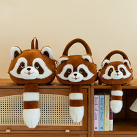 Sac à main en peluche petit raton laveur, sac à dos mignon en forme d'animal pour enfants, cadeau unisexe pour étudiant