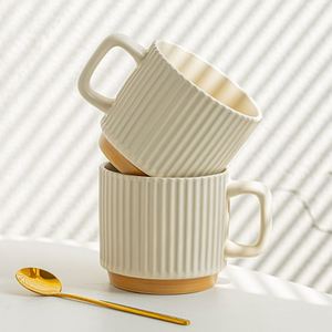 แก้วกาแฟเซรามิกสีขาวสไตล์วินเทจ รัสติก โมเดิร์น สำหรับขายส่ง แก้วนม - Product Image 2