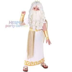 Costume de Zeus pour enfant de haute qualité HP, tenue grecque antique, costumes d'Halloween pour enfants - Product Image 1