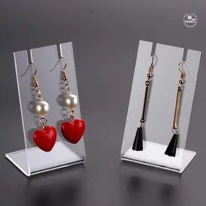 Clear Acrylic L Shape Earring Display Stand Retail Display Stand For Earring Necklace Pendant Jewelry