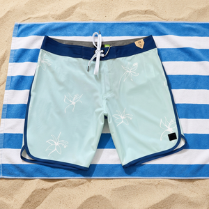 Shorts de Baño para Hombre, Azules, con Paneles Geométricos, de Secado Rápido, con Cordón Ajustable, Cintura Media, Estilo Casual, Largo Bermuda, Estampado por Sublimación - Product Image 6