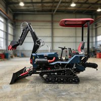 Popular Mini Tractor Autopropulsado de 35HP con Orugas de Goma, Cultivador Rotatorio y Engranes, Diseñado para Uso Agrícola